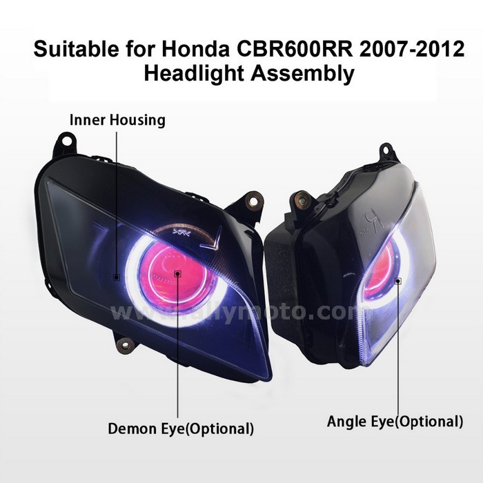 Motocycle Black Headlght Head Lght Lamp Assembly For Honda CBR 600 RR