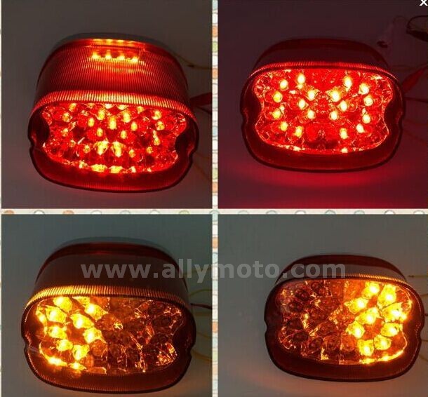 LED Smoke Tail Light Turn Signal Combo For Harley Fatboy Sportster Dyna Touring